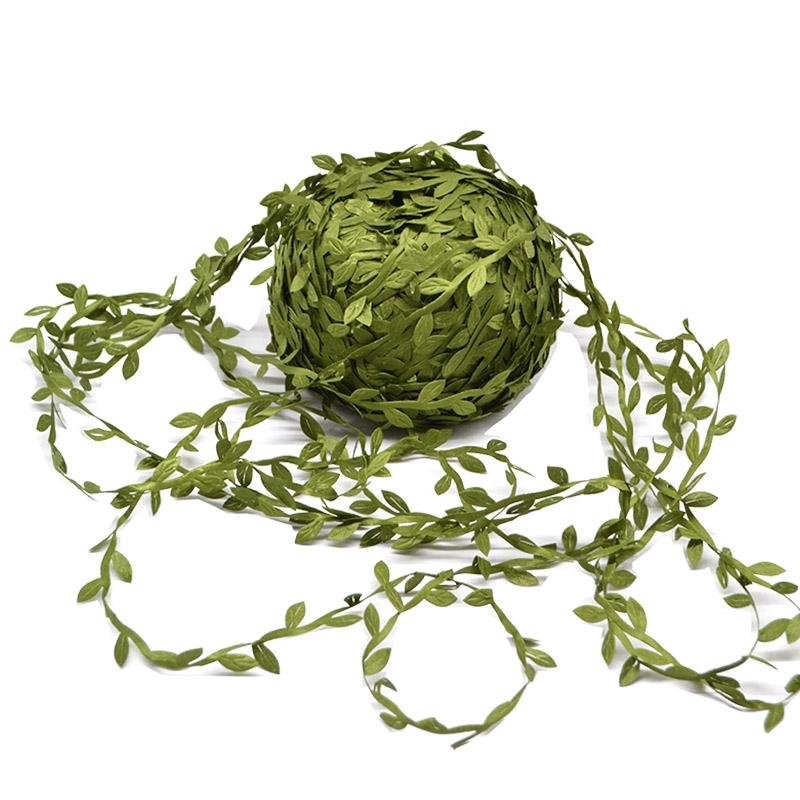 10 Meter Silk Leaf-Shaped Handmake Artificial green Leaves For Wedding Decoration DIY Wreath Gift Scrapbooking Craft Fake Flower - GoJohnny437