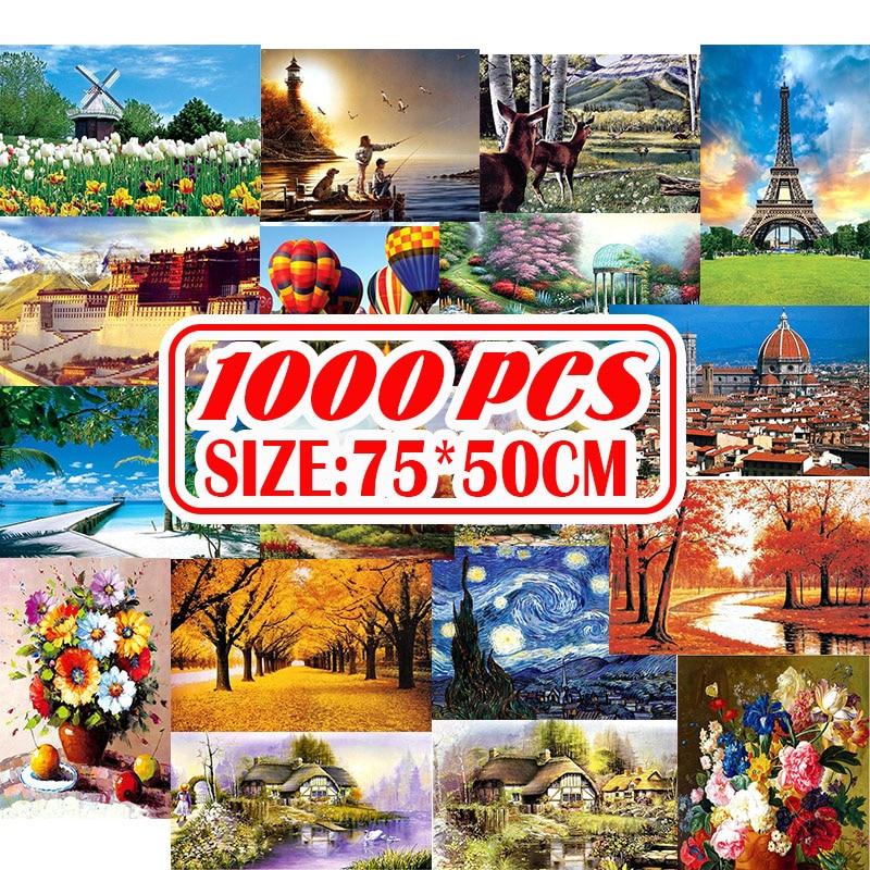 1000Pcs Jigsaw Puzzle Wooden Paper Puzzles Educational Toys for Children Bedroom Decoration Stickers - GoJohnny437