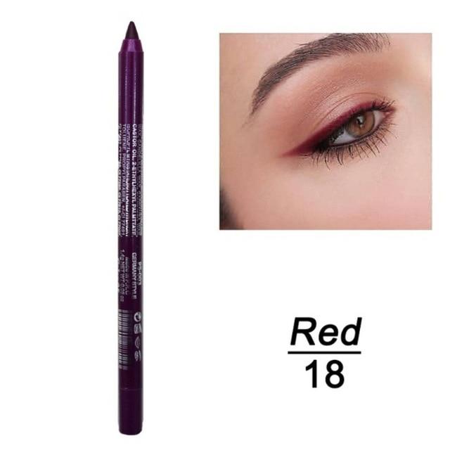 12 Colors Long-lasting Eye Liner Pencil Waterproof Pigment Green Brown Black Eyeiner Pen Women Fashion Color Eye Makeup Cosmetic - GoJohnny437