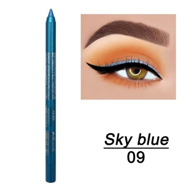 12 Colors Long-lasting Eye Liner Pencil Waterproof Pigment Green Brown Black Eyeiner Pen Women Fashion Color Eye Makeup Cosmetic - GoJohnny437