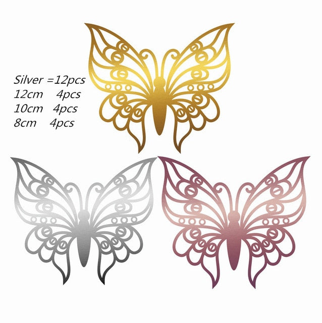 12pcs/lot 3d Effect Crystal Butterflies Wall Sticker Beautiful Butterfly for Kids Room Wall Decals Home Decoration On the Wall