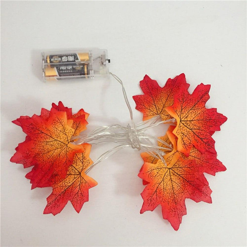 1.5/2/3M DIY LED Lights Autumn Artificial Maple Leaf Shaped Fall LED String Lights Party Birthday Christmas Decorations for Home - GoJohnny437
