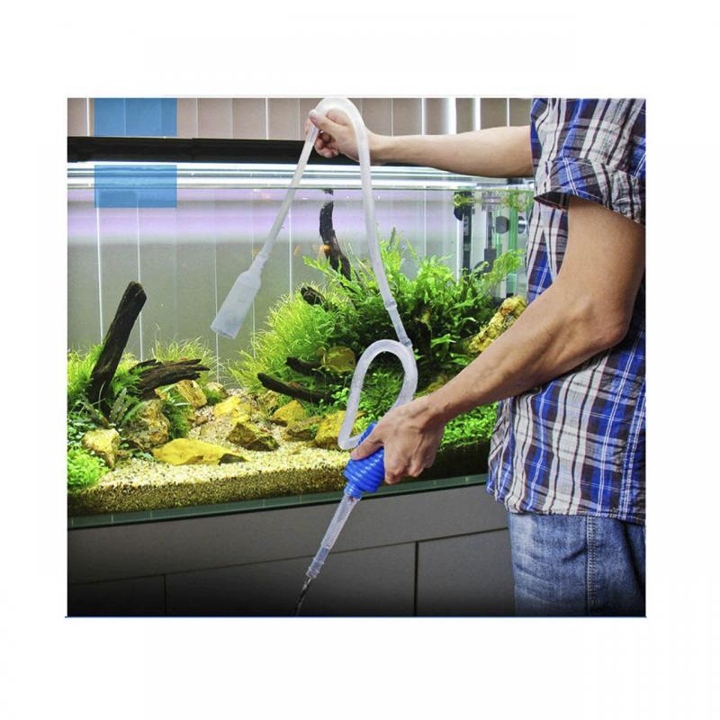 1pcs aquarium fish tank cleaner vacuum pump hourglass filter simple fish tank vacuum siphon pump cleaning tool fast delivery - GoJohnny437