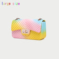 2020 New Fashion Women Ladies Jelly Chain Bag Women's Rainbow PVC Bag Shoulder Bag Handbag - GoJohnny437