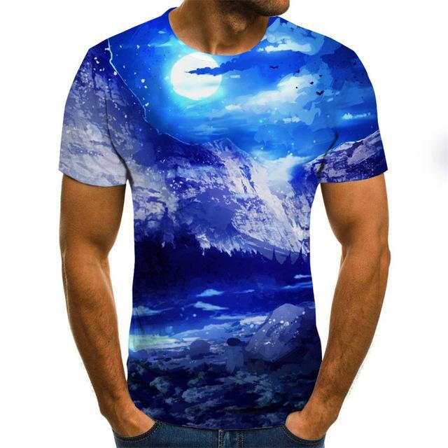 2020 New Men 3D T-shirt Casual Short Sleeve O-Neck Fashion Nature Printed t shirt Men Tees - GoJohnny437