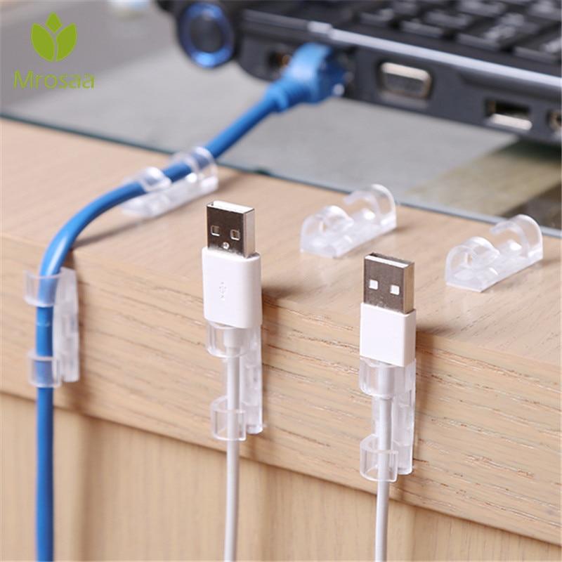 20pcs Cord Winder Home Office Organizer Kawaii Papeleria Wire Fixing Clamp Storage Charger Cable Holder Clips Desk Set Supplies - GoJohnny437