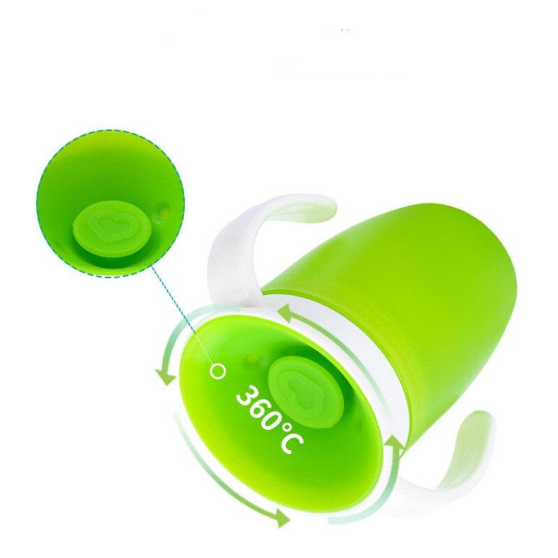 360 Degrees Can Be Rotated Baby Learning Drinking Cup with Double Handle Flip Lid Leakproof Infants Water Cups Bottle BPA Free - GoJohnny437