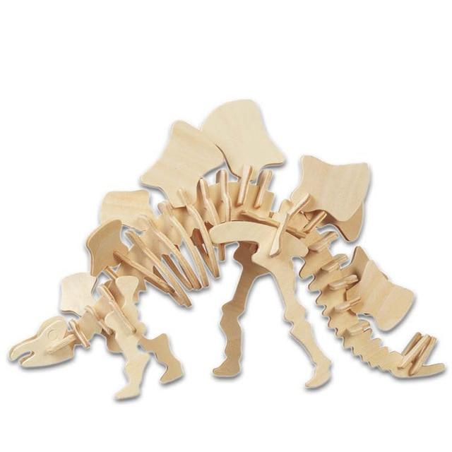 3D Wooden Puzzles Dinosaur Series Kids Boys Girls Montessori Educational Toy Hobby Gift DIY Puzzle Home Decor - GoJohnny437