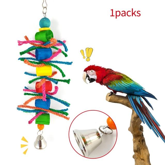 7 Pcs/set Bird Parrot Swing Toy Hanging Bell Ladders Climbing Chewing Hanging Toy Bird Accessories Birds Toys - GoJohnny437