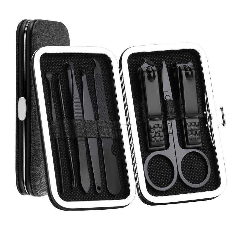 8pcs Stainless Steel Nail Clippers Set Professional Scissors Suit With Box Trimmer Grooming Manicure Cutter Kits For Nail Tools - GoJohnny437
