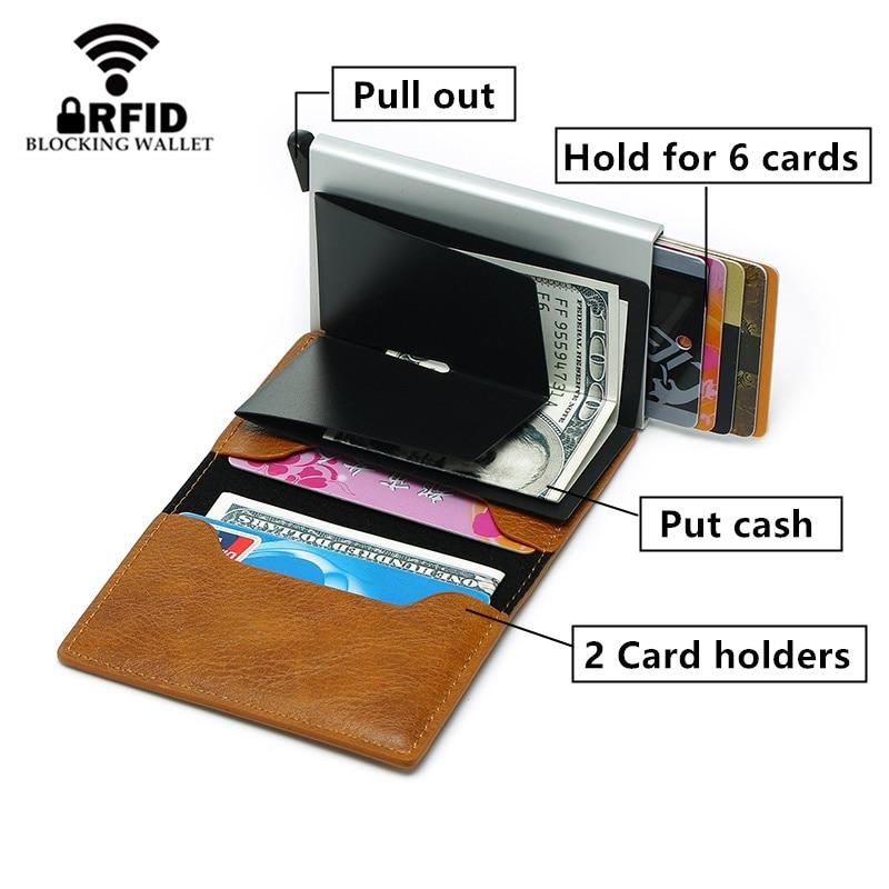 Aluminum Metal Credit Business Mini Card Wallet 2020 Dropshipping Man Women Smart Wallet Business Card Holder Hasp Rfid Wallet - GoJohnny437