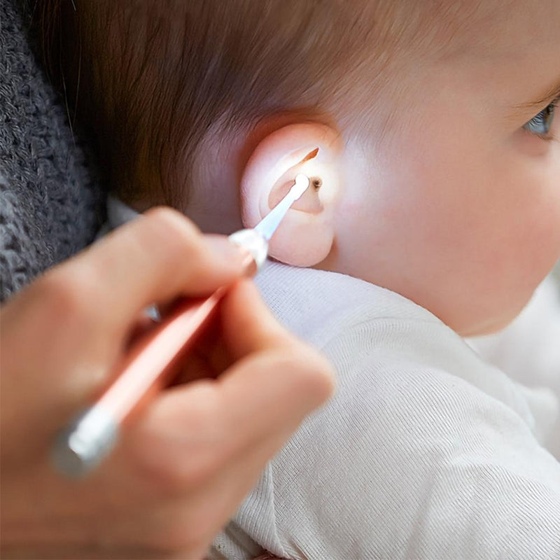 Baby Ear Cleaner Spoon LED Flash Light Ear Wax Curette Picker Visual Children Earpick Eer Wax Dig Remover Ear Nose Novel Tweezer - GoJohnny437
