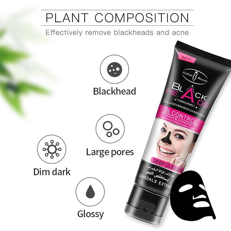 Bamboo Charcoal Blackhead Remove Facial Masks Deep Cleansing Purifying Peel Off Black Nud Facail Face Masks - GoJohnny437