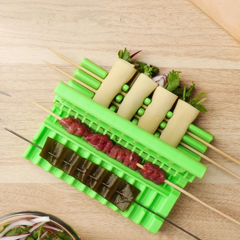 Barbecue Stringer Skewers Kebab Maker Box Machine Beef Meat Vegetable String Grill Barbecue Kitchen Accessories BBQ Gadget - GoJohnny437