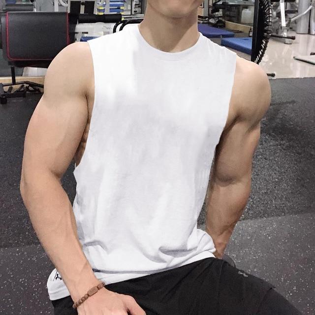 Bodybuilding Tank Top Men Gyms Fitness sleeveless Shirt Stringer Singlet Undershirt Male Workout cotton Clothing - GoJohnny437