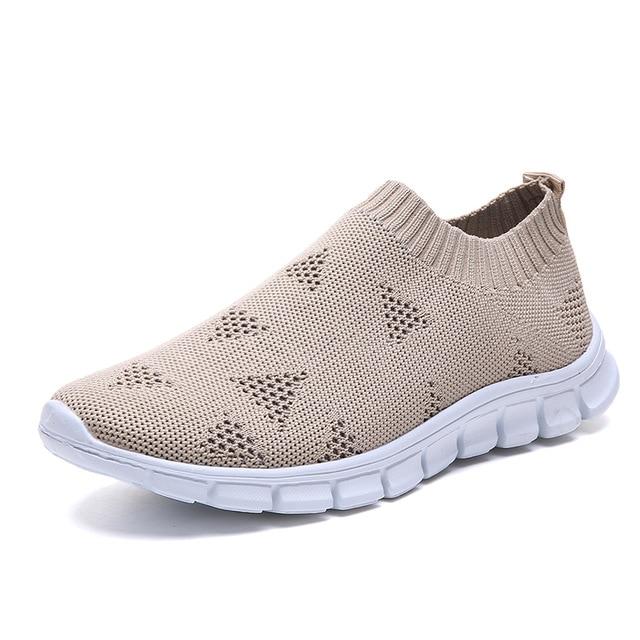 Breathable Mesh Platform Sneakers Women Slip on Soft Ladies Casual Running Shoes Woman Knit Sock Shoes Flats - GoJohnny437