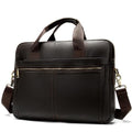 Briefcase messenger bag men's genuine leather laptop bag men's briefcases office business tote - GoJohnny437