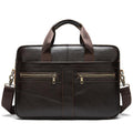 Briefcases Men's Bag Genuine Leather Messenger Bags Laptop Bag Leather Briefcase Office Bags - GoJohnny437
