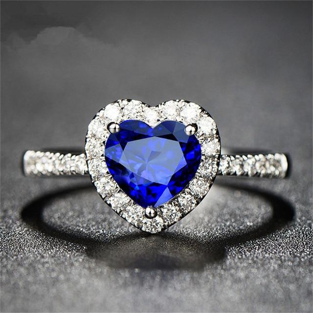 CC Heart Rings for Women S925 Silver Wedding Engagement Bridal Jewelry Cubic Zirconia Stone Elegant Ring Accessories CC829 - GoJohnny437