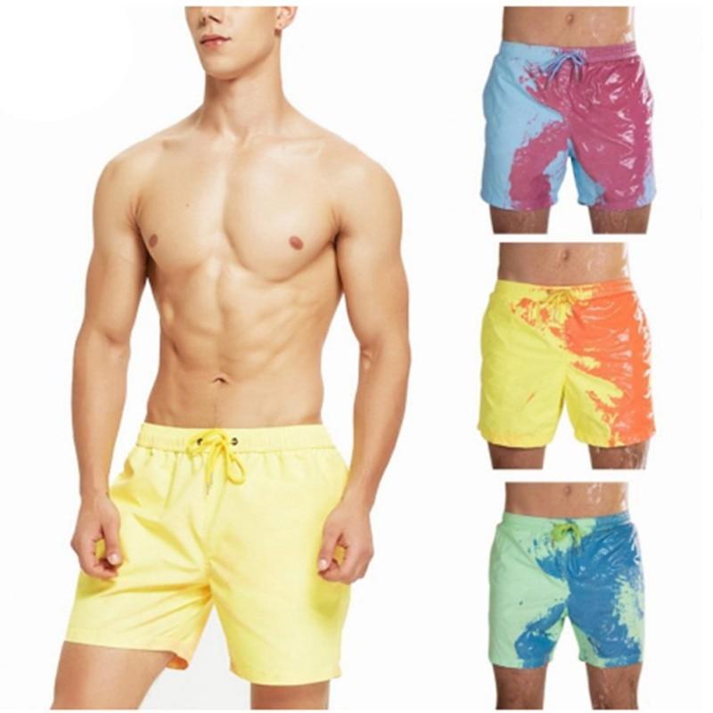 Color Changing Board Shorts Summer Men Swimming Trunks Swimwear Swimsuit Quick Dry Bathing Shorts Beach Pant - GoJohnny437