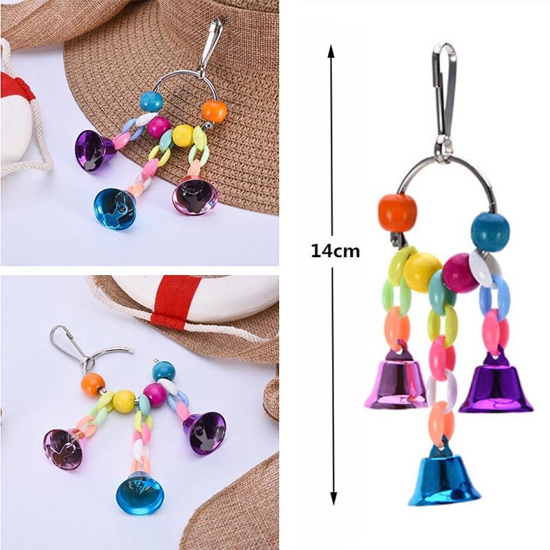 Colorful Beads Bells Parrots Toys Bird Accessories For Pet Toy Swing Stand Budgie Parakeet Cage Pet Bird Parrot Chew Swing Toys - GoJohnny437
