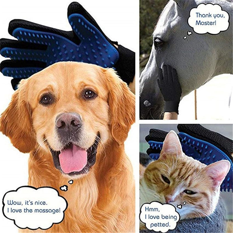 Dog Pet Grooming Glove Silicone Cats Brush Comb Deshedding Hair Gloves Dogs Bath Cleaning Supplies Animal Combs - GoJohnny437