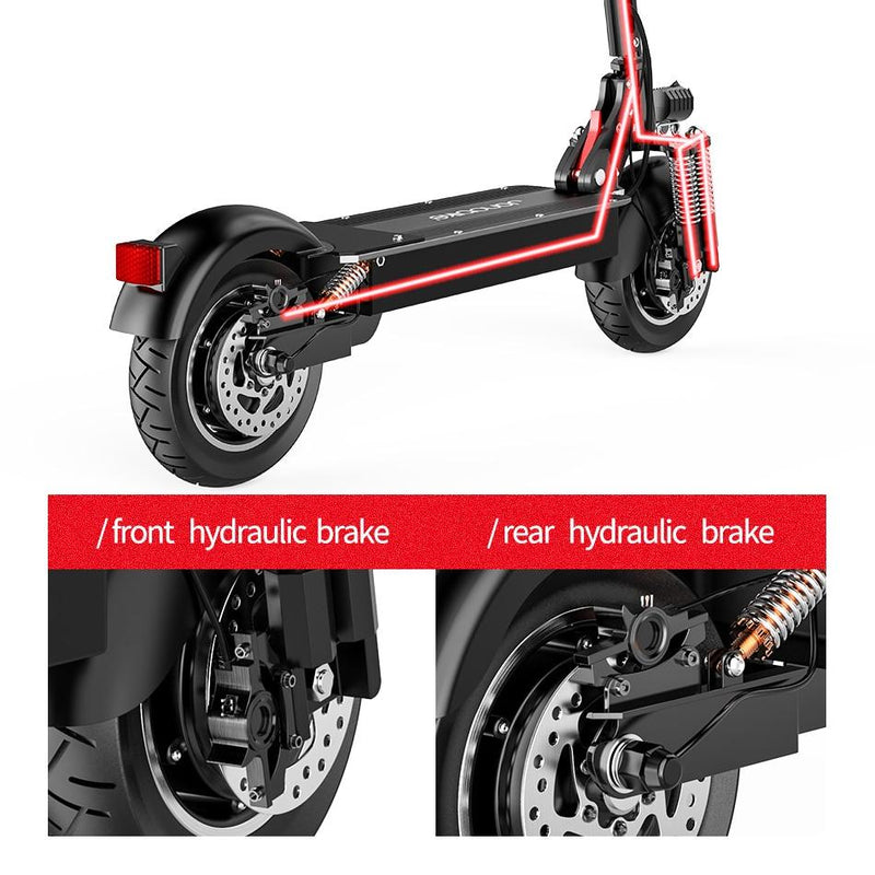 Electric scooter adult 52V/2000W 10 inch road tire folding electric scooter double motor electric motorcycle - GoJohnny437
