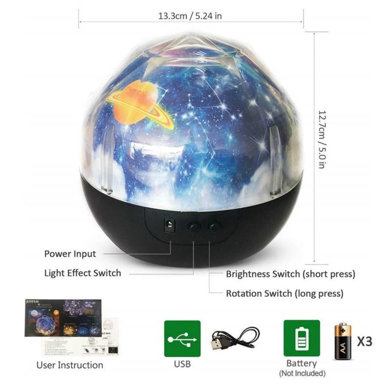 galaxy projector Night Light Starry Sky Planet Magic home planetarium Universe LED Colorful Rotate Flashing Star kids lamp gift - GoJohnny437