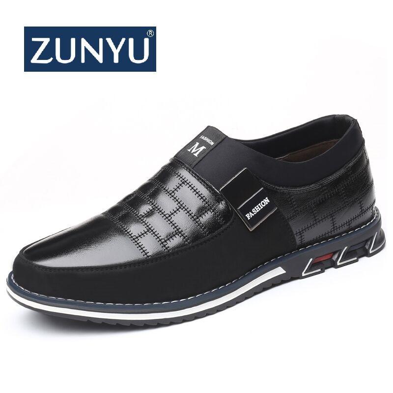 Genuine Leather Men Casual Shoes Brand Mens Loafers Moccasins Breathable Slip-On's - GoJohnny437