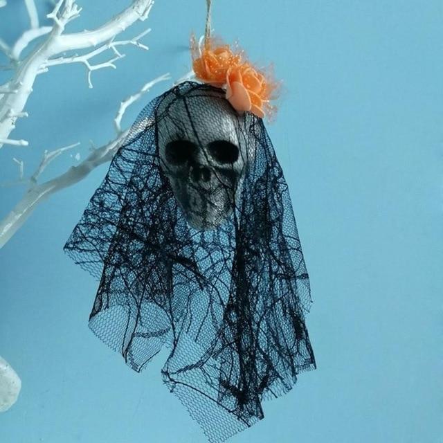 Halloween Skull Hanging Ornaments Foam Skull Bride Clothes Bone Head Scene Layout Props Home Decorations Festival Party Supplies - GoJohnny437