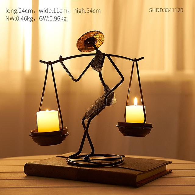 Home decoration accessories Creative Candle Holder Iron Kitchen Restaurant Romantic Candlestick Christmas Halloween Bar Party - GoJohnny437