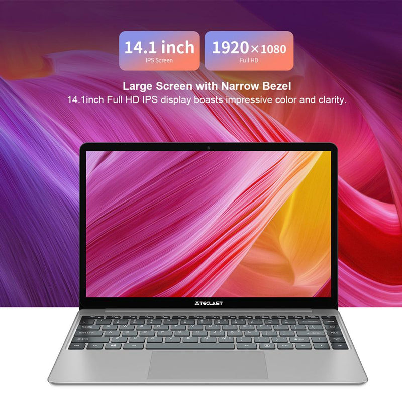 Laptop 14 inch 8GB RAM 256GB SSD Windows 10 Intel Gemini Lake N4100 Quad Core 1920 x 1080 Ultra Thin Notebook - GoJohnny437