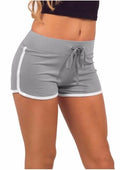 Leisure Women Shorts Contrast Binding Side Split Elastic Waist Loose Casual Shorts Short - GoJohnny437