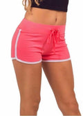 Leisure Women Shorts Contrast Binding Side Split Elastic Waist Loose Casual Shorts Short - GoJohnny437