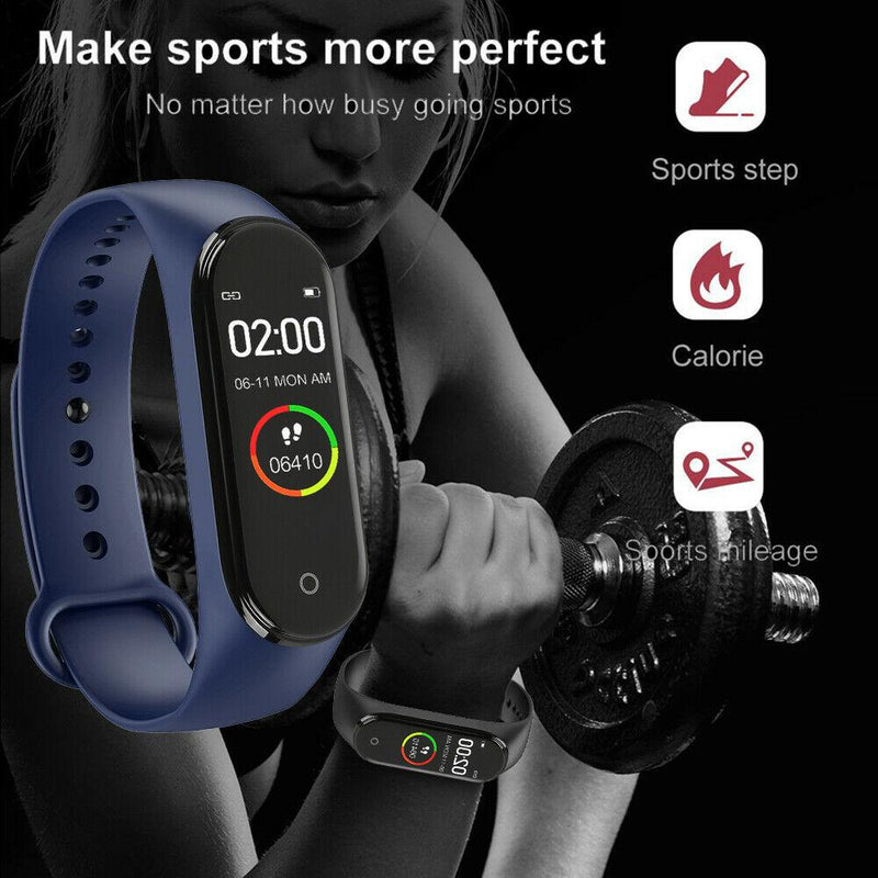 M4 Smart Sports Blood Pressure Heart Rate Monitor With Watch Men And Women Monitor Multi-Function Waterproof Bracelet - GoJohnny437