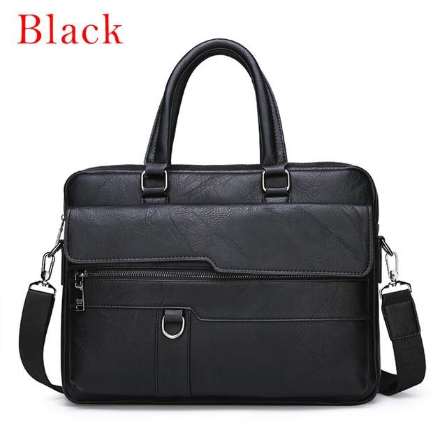 Men Briefcase Bag High Quality Business Famous Brand Leather Shoulder Messenger Bags Office Handbag Laptop - GoJohnny437