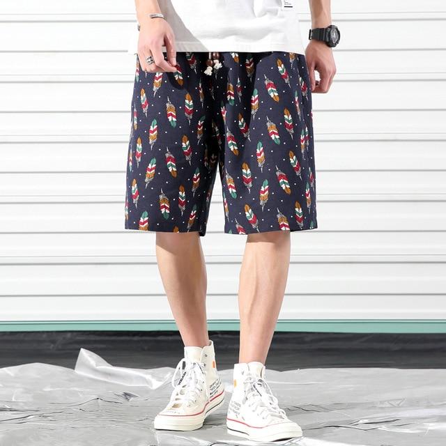 Men's Fashion Loose Beach Shorts 2020 Summer Brand Clothing Personality Printing Comfortable Cotton Youth Casual Shorts - GoJohnny437