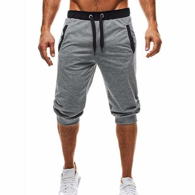 Mens Hot Sale Summer Leisure Knee Length Shorts Color Patchwork Joggers Short Sweatpants Trousers - GoJohnny437