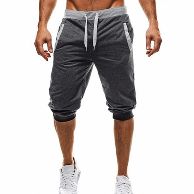 Mens Hot Sale Summer Leisure Knee Length Shorts Color Patchwork Joggers Short Sweatpants Trousers - GoJohnny437