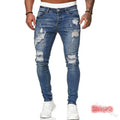 Men's Jeans Casual Summer Autumn Male Ripped Skinny Trousers Slim Pants Biker Outwears - GoJohnny437