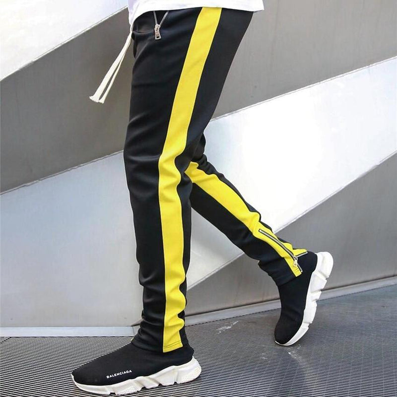 Mens Joggers Casual Pants Fitness Men Sportswear Tracksuit Bottoms Skinny Sweatpants Trousers Black Gyms Jogger Track Pants - GoJohnny437