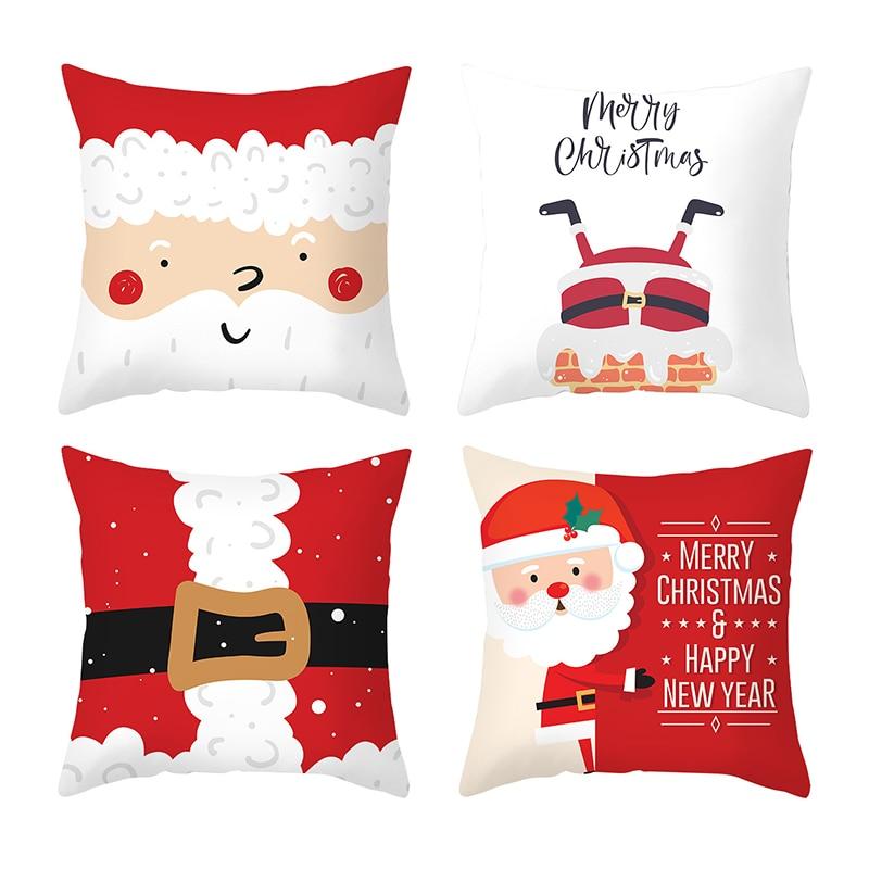 Merry Christmas Decorations For Home Reindeer Santa Claus Tree Cushion Cover Christmas Ornament 2020 Xmas Gift - GoJohnny437