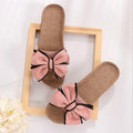 New Casual Sneakers For Home Slippers Summer Bow-knot Soft Floor Woman Indoor Flats Shoes Cute Linen Slipper - GoJohnny437