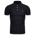 New Polo Shirt Men Solid Casual Cotton Polo Giraffe Men Slim Fit Embroidery Short Sleeve Men's Polo 10 Colors - GoJohnny437
