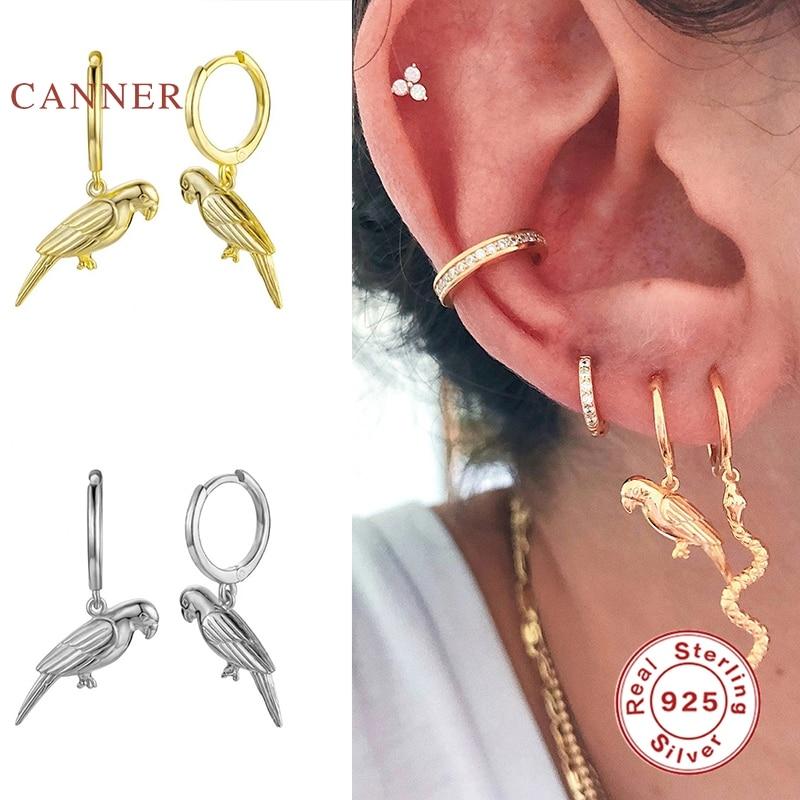 Parrot Earrings Hoops 925 Sterling Silver Earrings For Women Silver Jewelry Earring - GoJohnny437