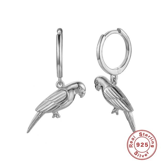 Parrot Earrings Hoops 925 Sterling Silver Earrings For Women Silver Jewelry Earring - GoJohnny437