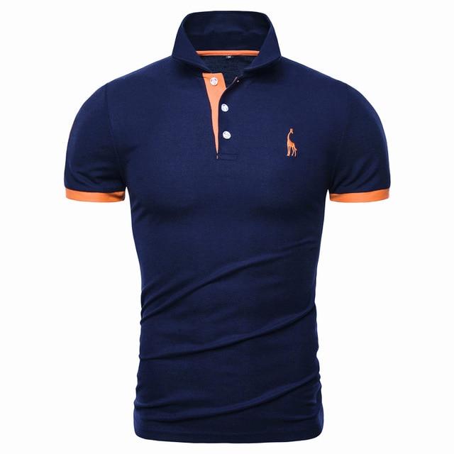 Polos Men Embroidery Polo Shirt Men Casual Patchwork Male Tops Clothing Men - GoJohnny437