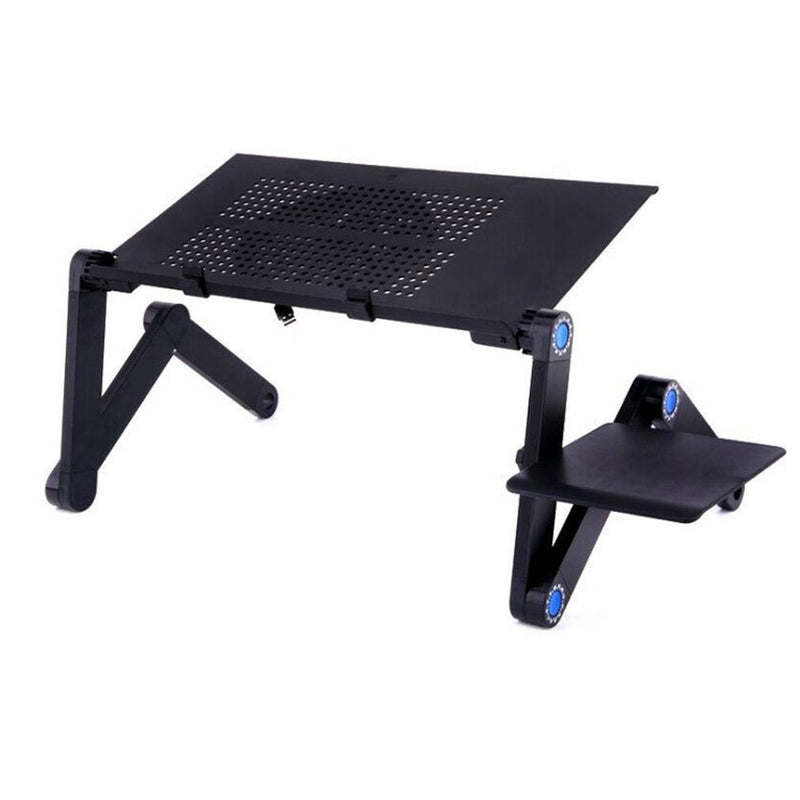 Portable Foldable Aluminum Alloy Laptop Computer Notebook Table Stand Desk Bed Tray Enjoy Fun in Home With Fan - GoJohnny437
