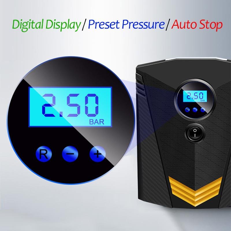 Professional Car Tyre Inflator 12V Digital Tire Inflatable Pump illumination Auto Air Compressor for Cars Wheel Tires Electric - GoJohnny437
