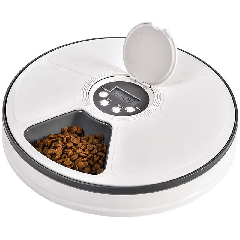 Round Automatic Pet Feeder Food Dispenser for Dogs, Cats & Small Animals Features Distribution Alarms, Programmed Timed Supplies - GoJohnny437